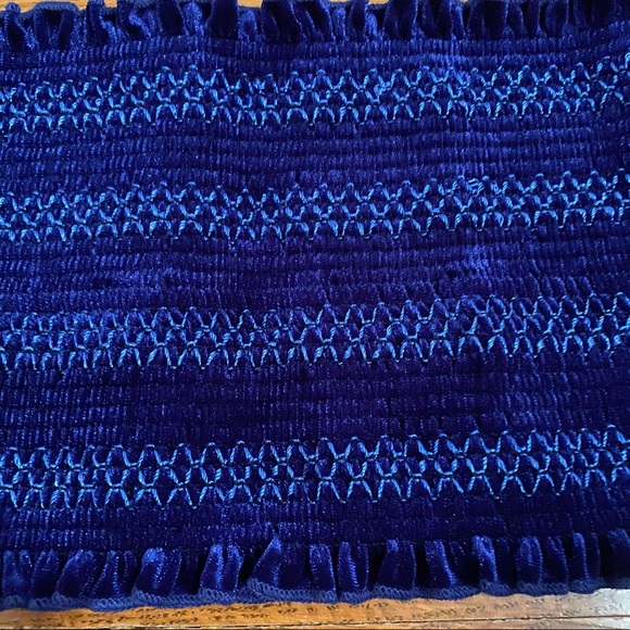 Silence + Noise Blue Velvet Tube Top - Picture 3 of 5